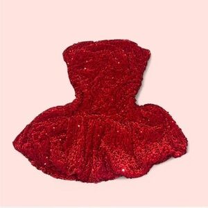 SHEIN Red Strapless Fit and Flare Cocktail Mini